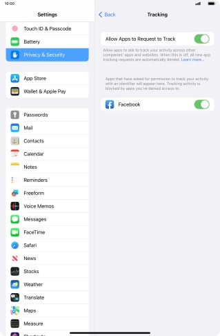 Press the indicator next to 
