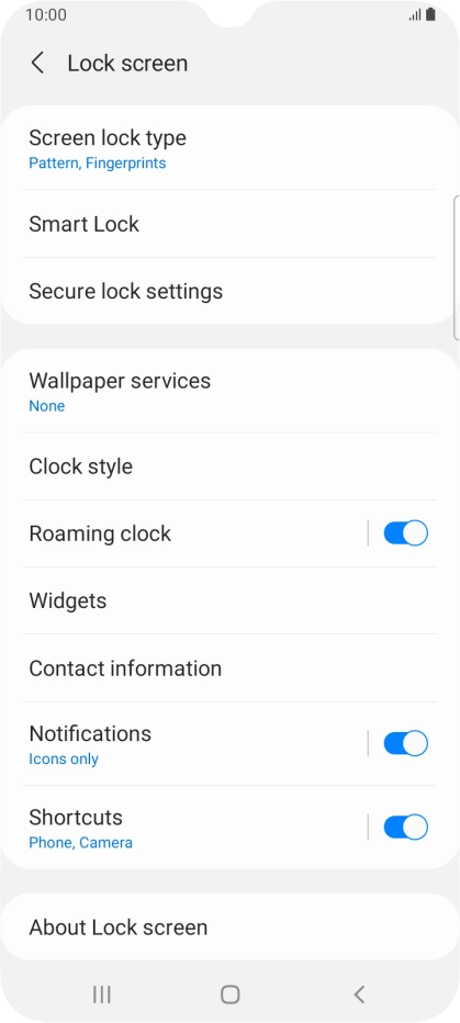 Press Screen lock type and key in the additional phone lock code you created earlier.