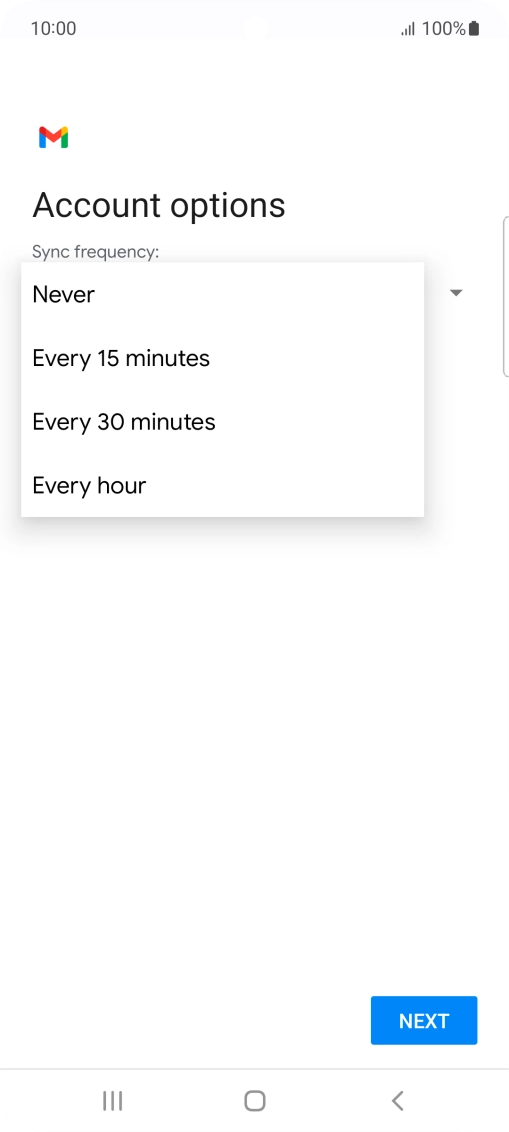 Press the required setting.