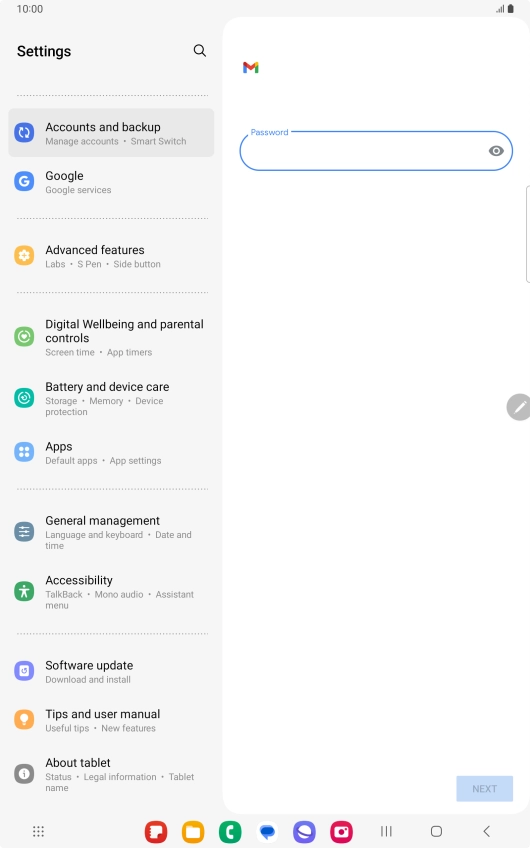Press the field below 
