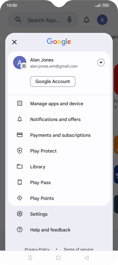 Press Manage apps and device.