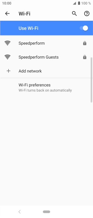 Press the required Wi-Fi network.