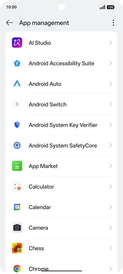Press the required app.