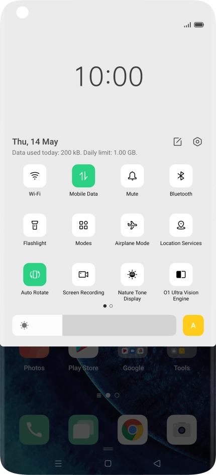 Press the settings icon.