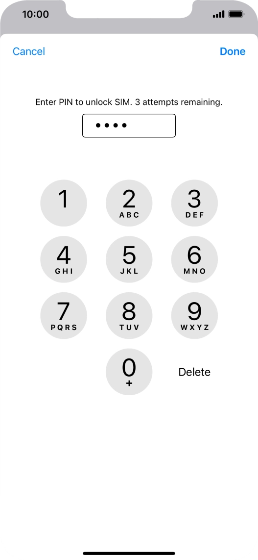 Key in your PIN and press Done. The default PIN is 1111.