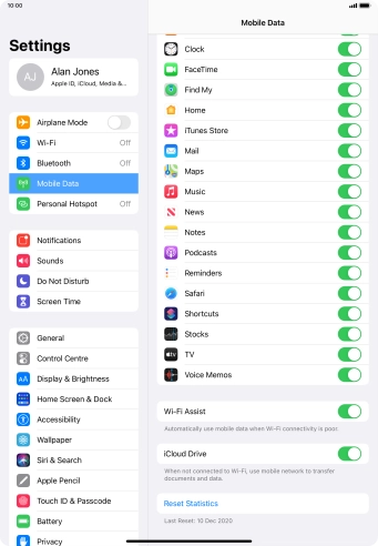 Press the indicator next to 