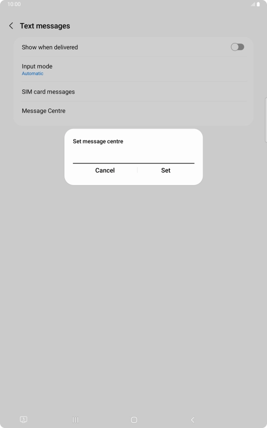 Key in +447958879879 and press Set.