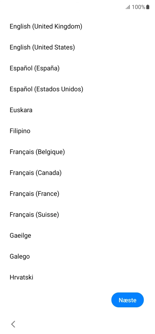Press the required language.