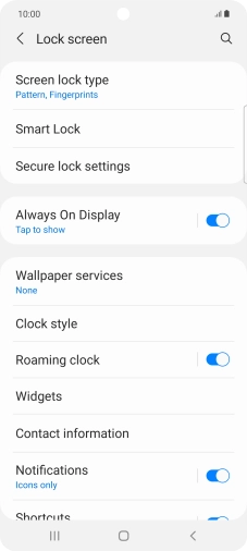 Press Screen lock type and key in the additional phone lock code you created earlier.