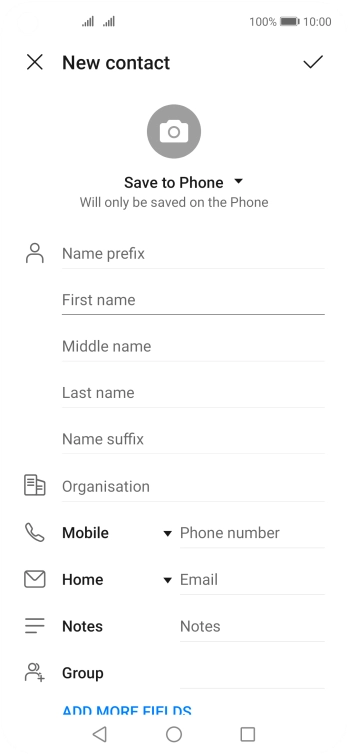 Press First name and key in the required first name.