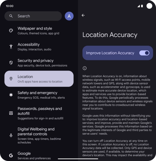 If you press the indicator next to 