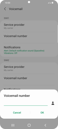 Key in +447953222222 and press OK.