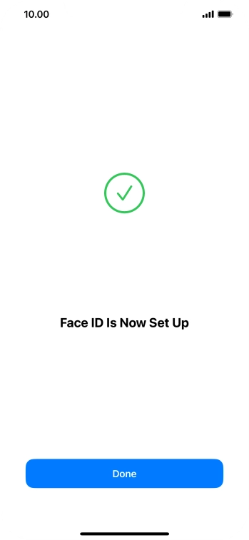 Press Done. If you haven't previously selected a phone lock code, key in a code of your own choice twice.