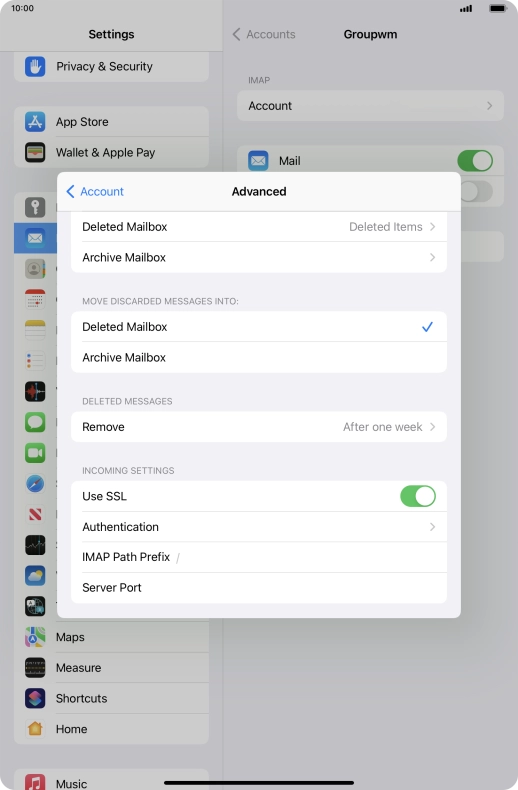 Press the indicator next to 