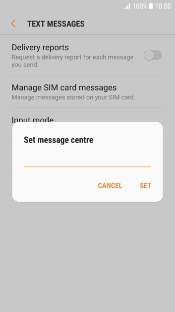 Key in +447958879879 and press SET.