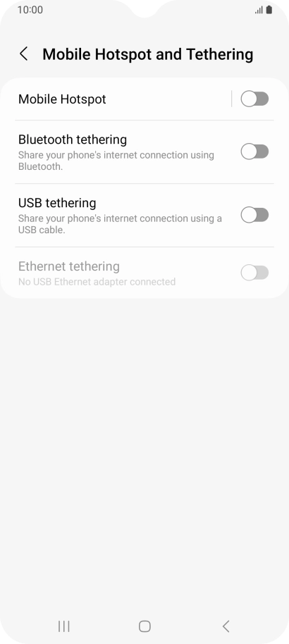Press Mobile Hotspot.