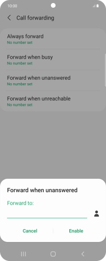 Key in +447953222222 and press Enable.