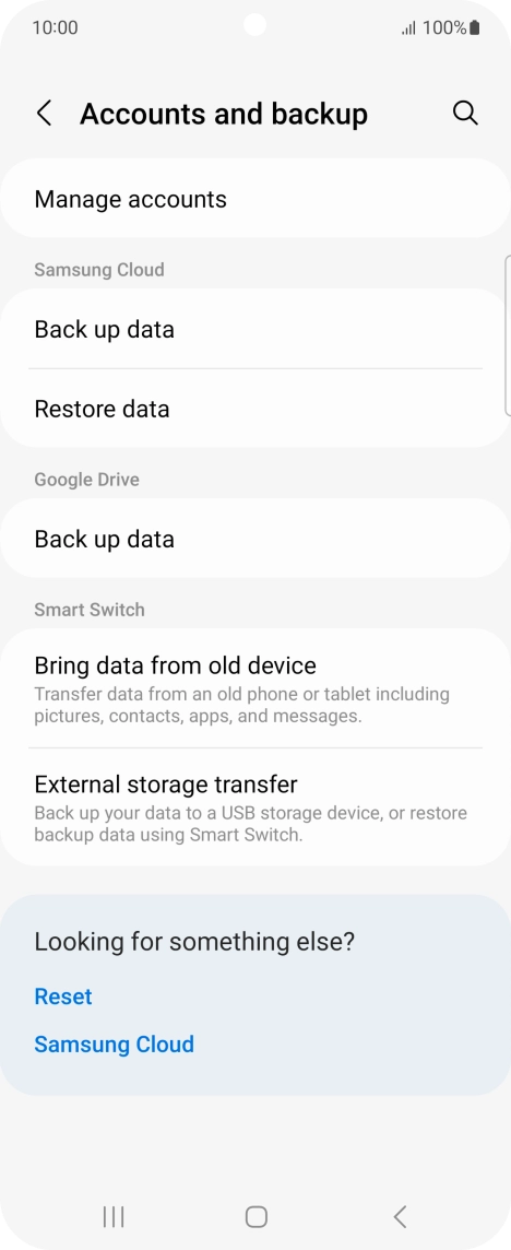 Press Manage accounts.