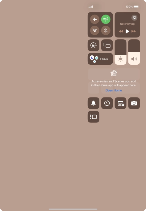 Press the flight mode icon to turn the function on or off.