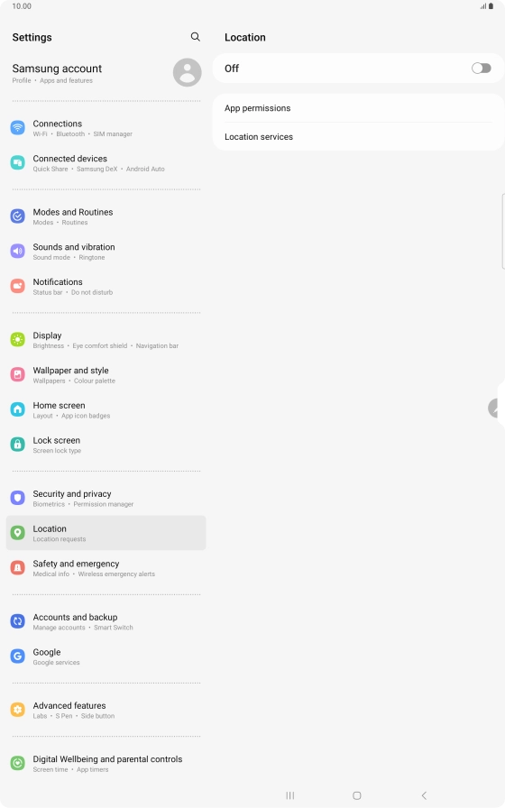 Press the indicator to turn the function on or off.