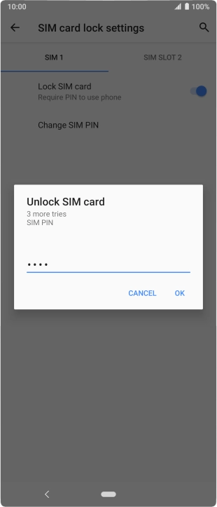 Key in your PIN and press OK. The default PIN is 1111.
