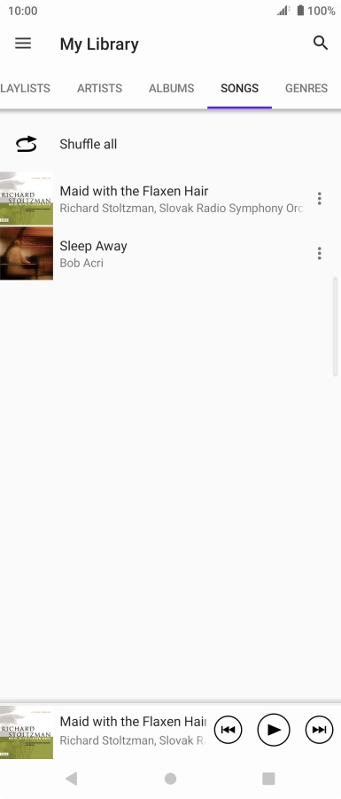 Press the required audio file.