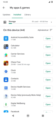 Press the required app.