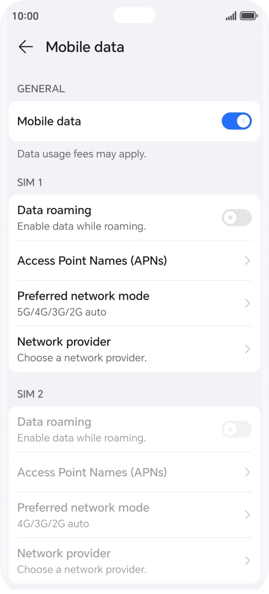 Press Access Point Names (APNs).