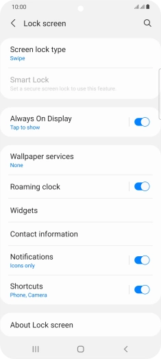 Press Screen lock type.