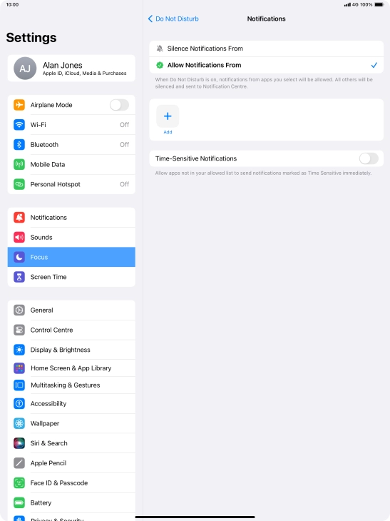 Press the indicator next to 