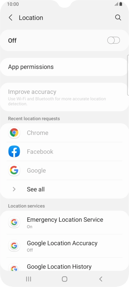 Press the indicator to turn the function on or off.