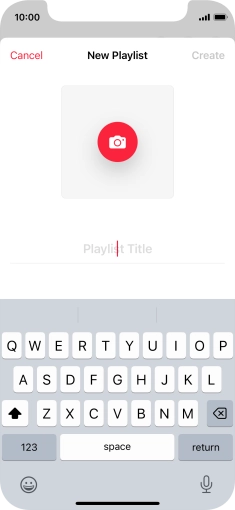 Press the text input field and key in a name for the playlist.