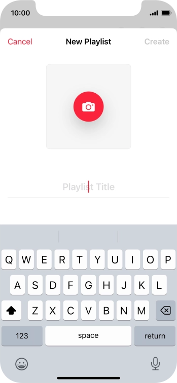 Press the text input field and key in a name for the playlist.