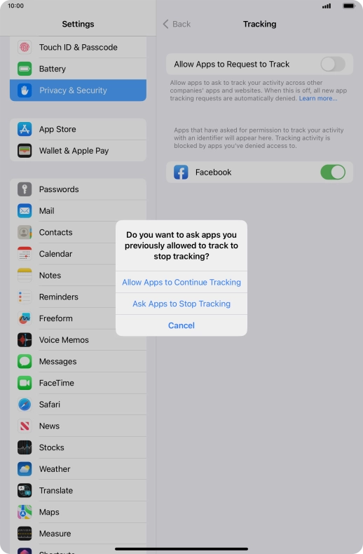 If you turn off the function, press the required setting.