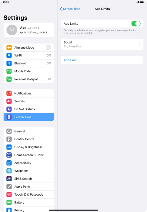 Press the required category.