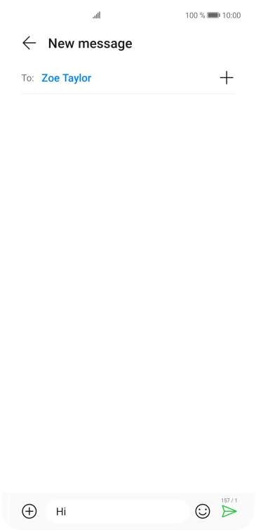 Press the send icon when you've finished your SMS.
