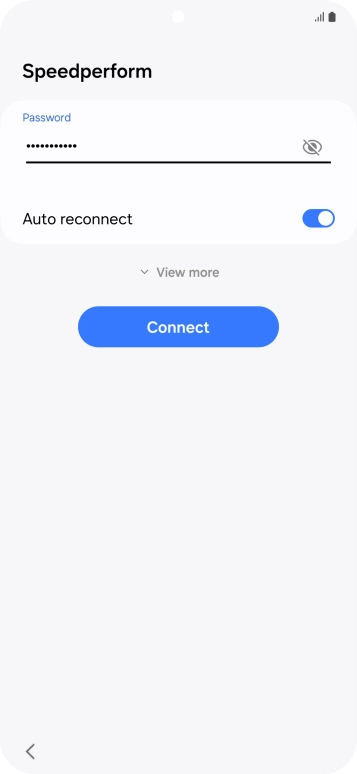 Key in the password for the Wi-Fi network and press Connect.