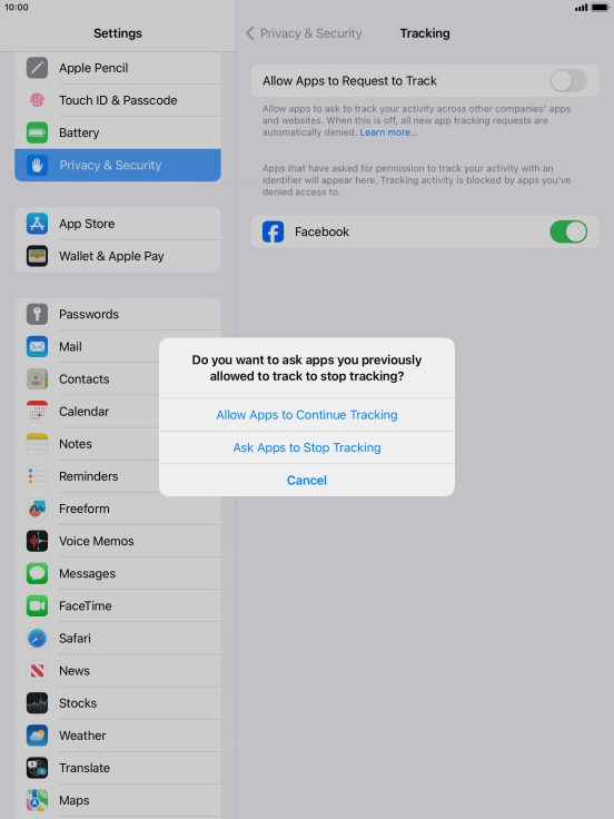 If you turn off the function, press the required setting.