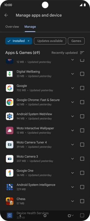 Press the required app.