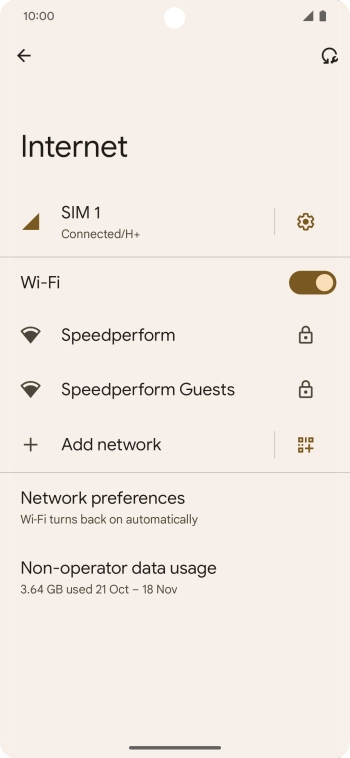Press the required Wi-Fi network.