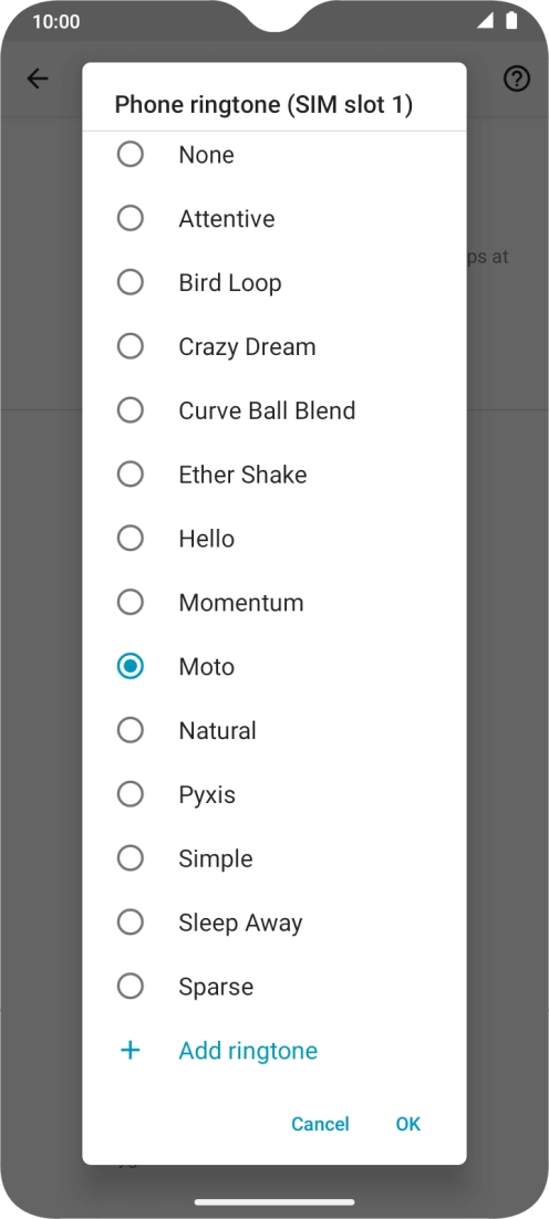 Press the required ring tones to hear them.