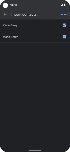 Press the fields next to the required contacts.