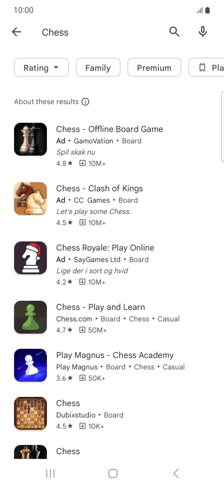 Press the required app.