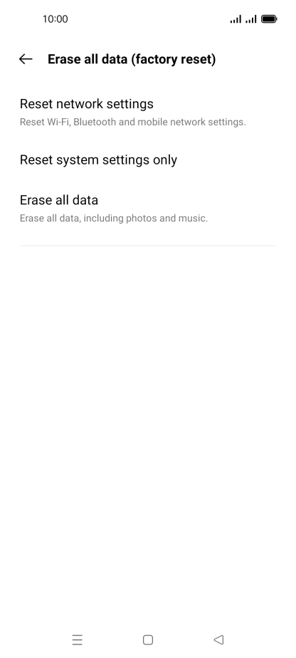 Press Erase all data.