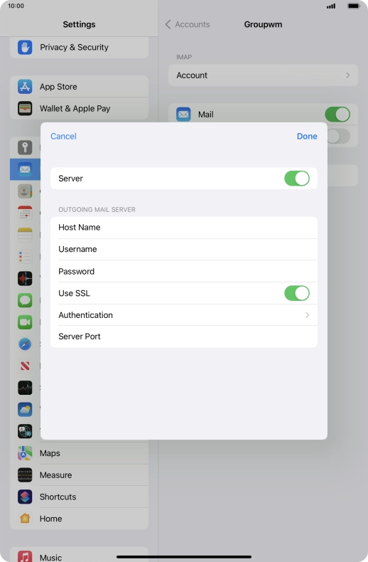 Press the indicator next to 