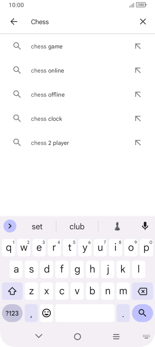 Key in the name or subject of the required app and press the search icon.