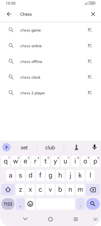 Key in the name or subject of the required app and press the search icon.