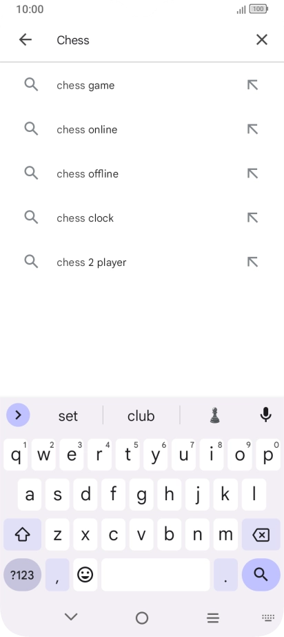 Key in the name or subject of the required app and press the search icon.