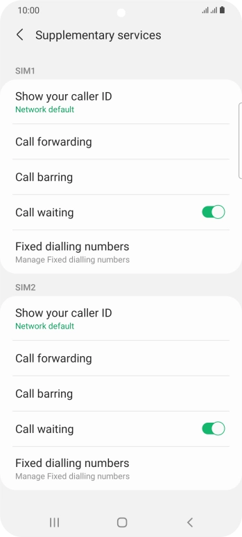 Press Show your caller ID below the required SIM.