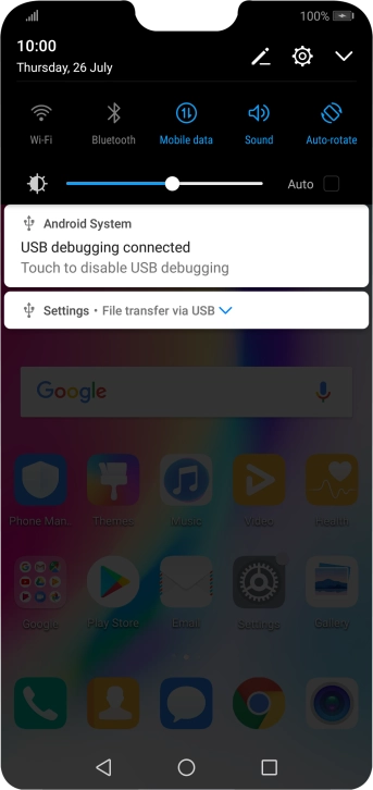 Press the connection icon.